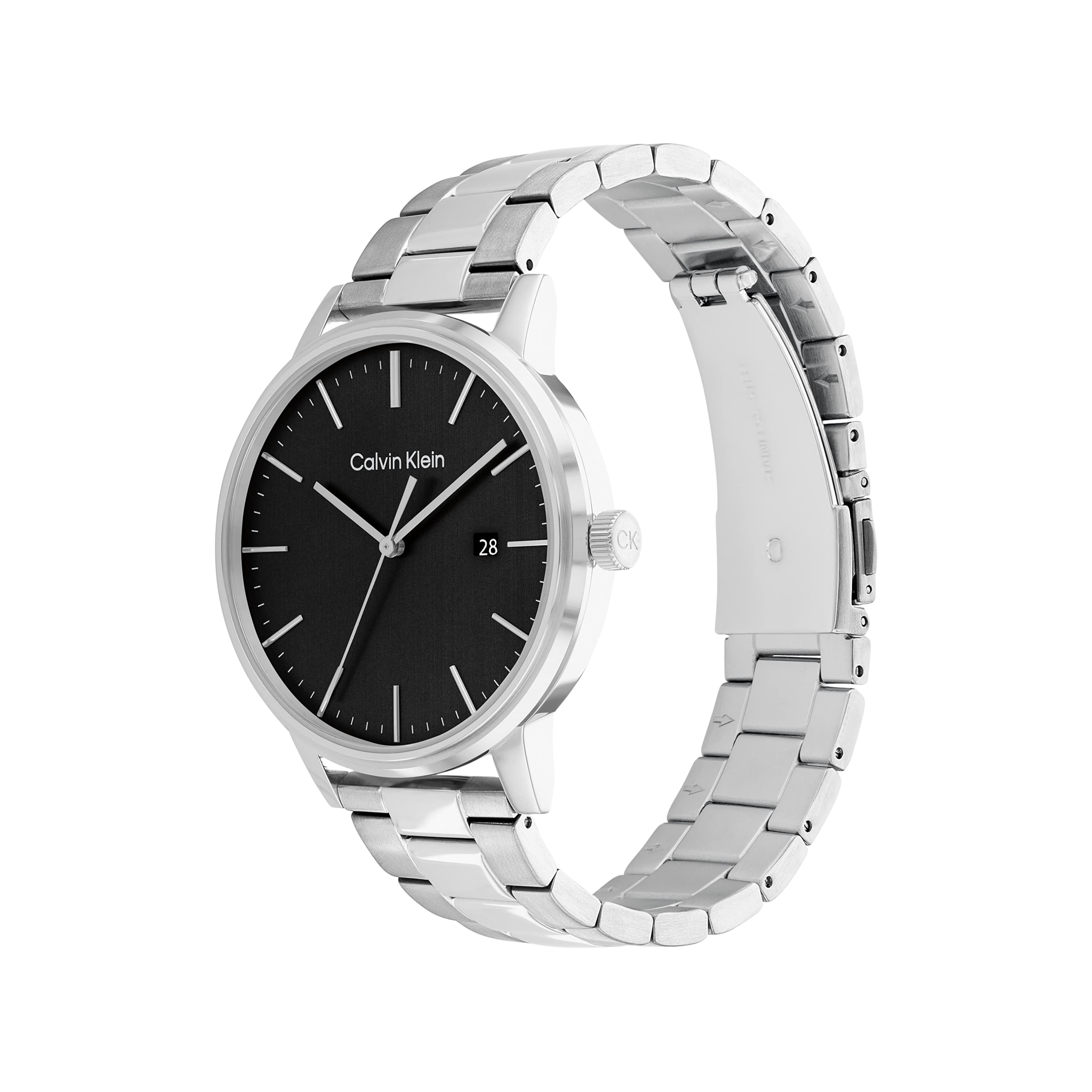 Calvin Klein Men Linked Watch - Silver Black