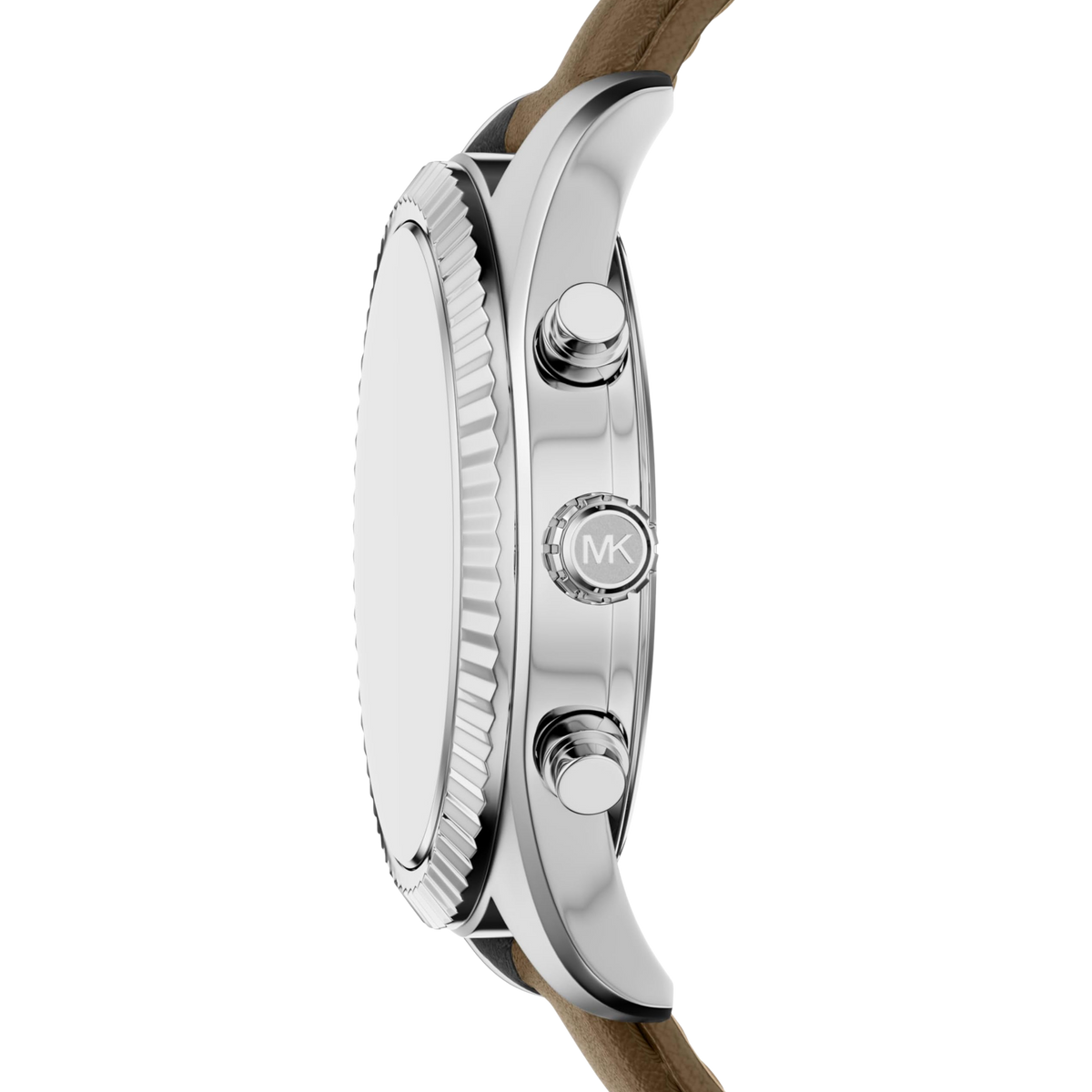 Michael Kors Men Lexington Leather Watch -  Silver Brown