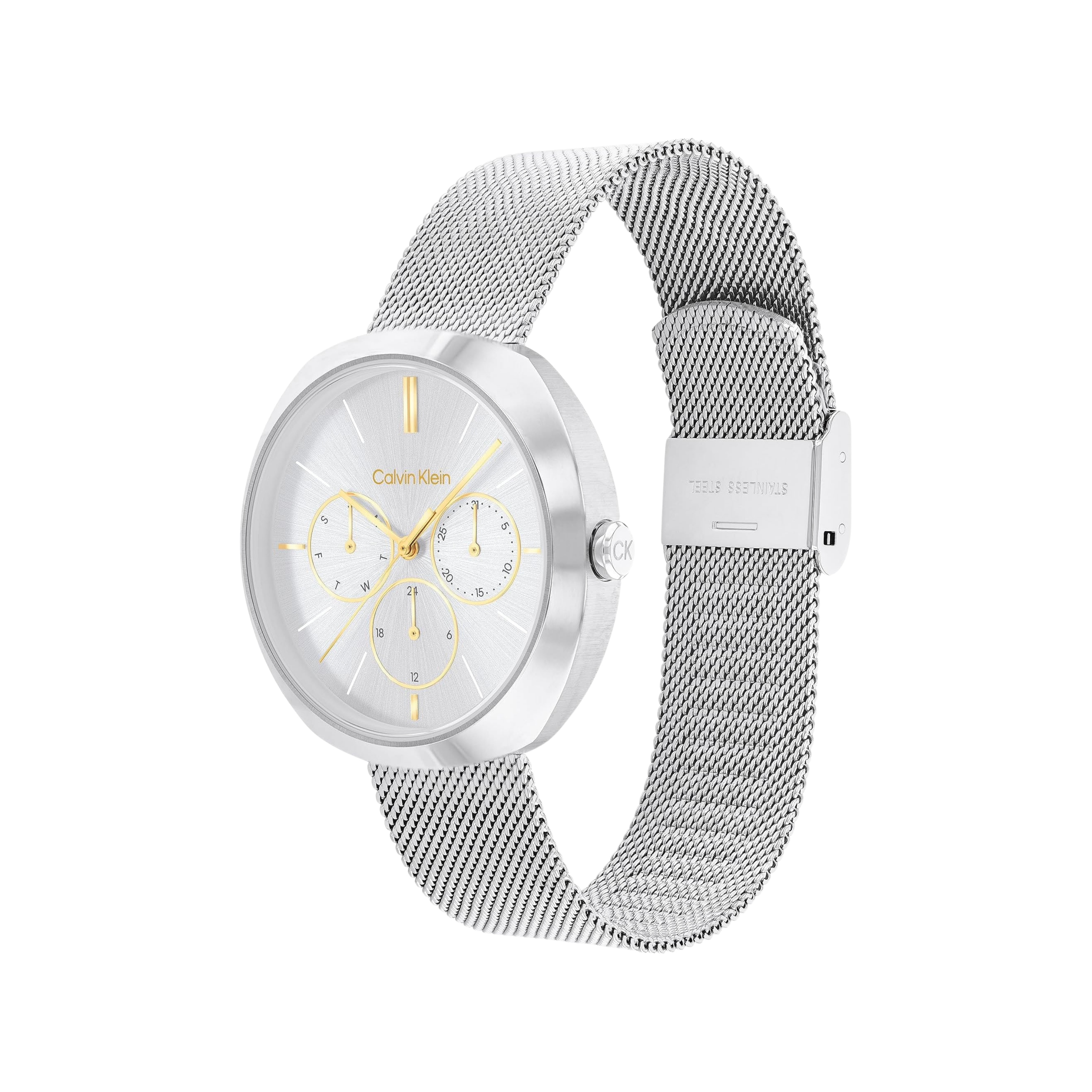 Calvin Klein Women Shape Quartz Multi Function Watch - Silver