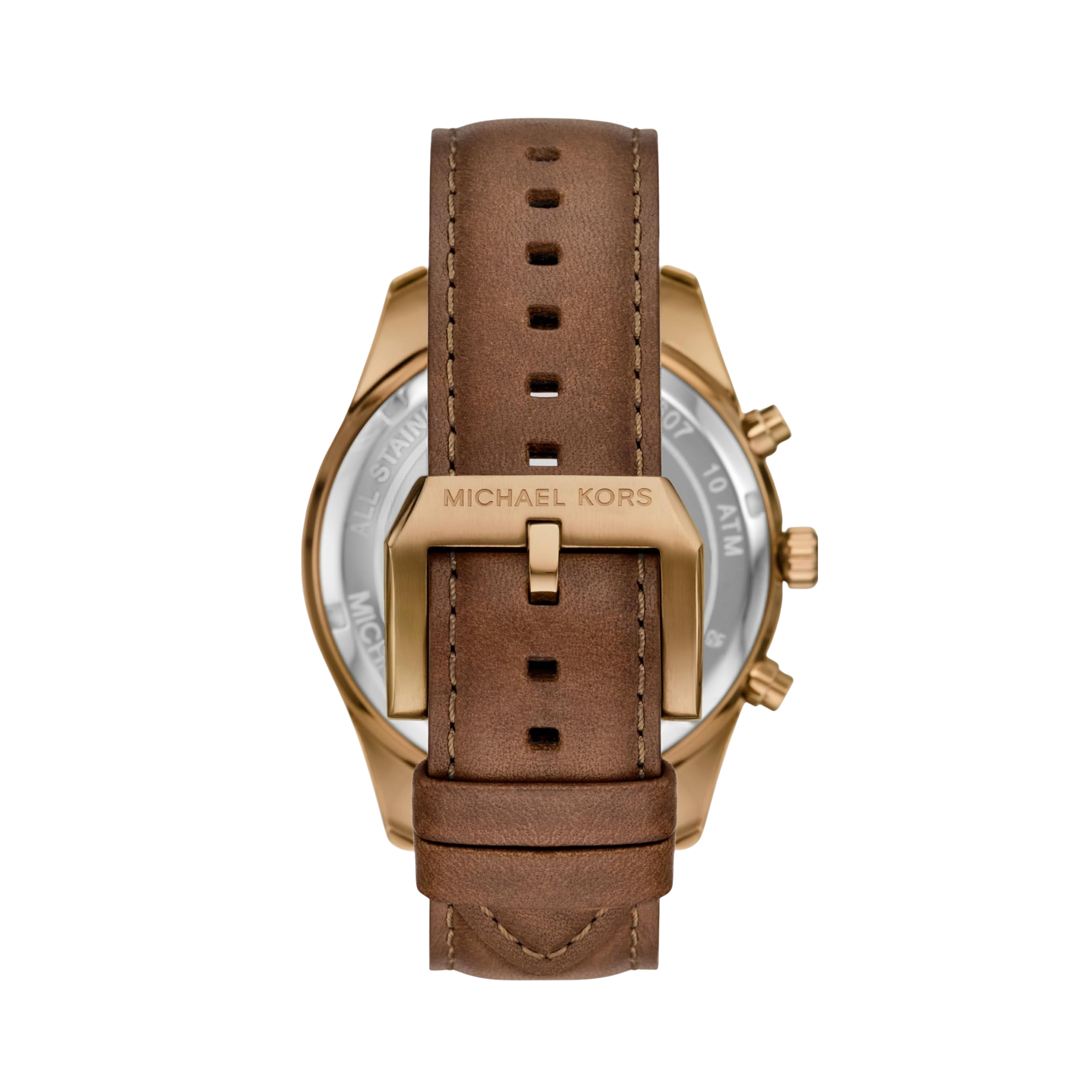 Michael Kors Men Lexington Leather Watch - Beige Gold Brown