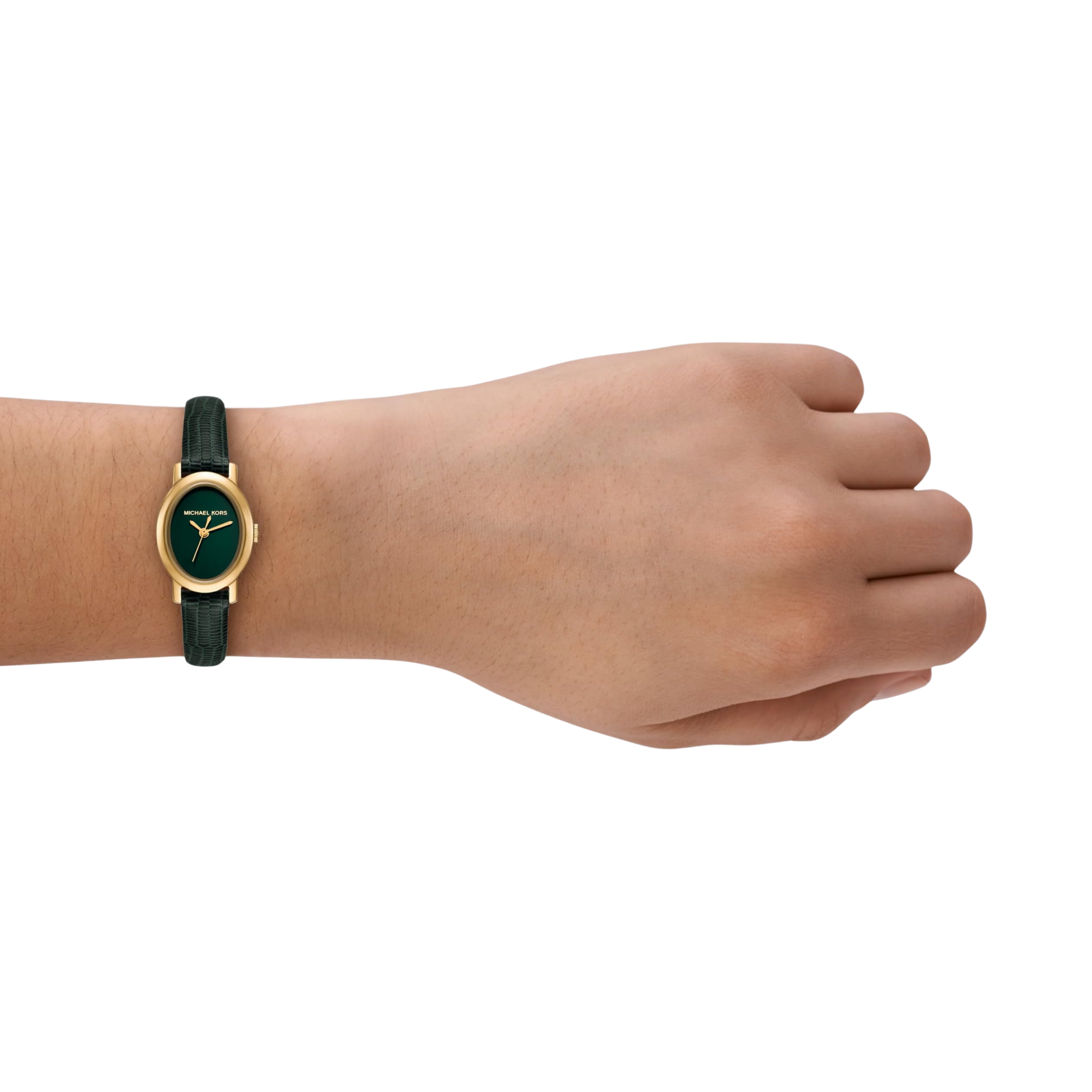 Michael Kors Women Maude Three Hand Leather Watch - Green