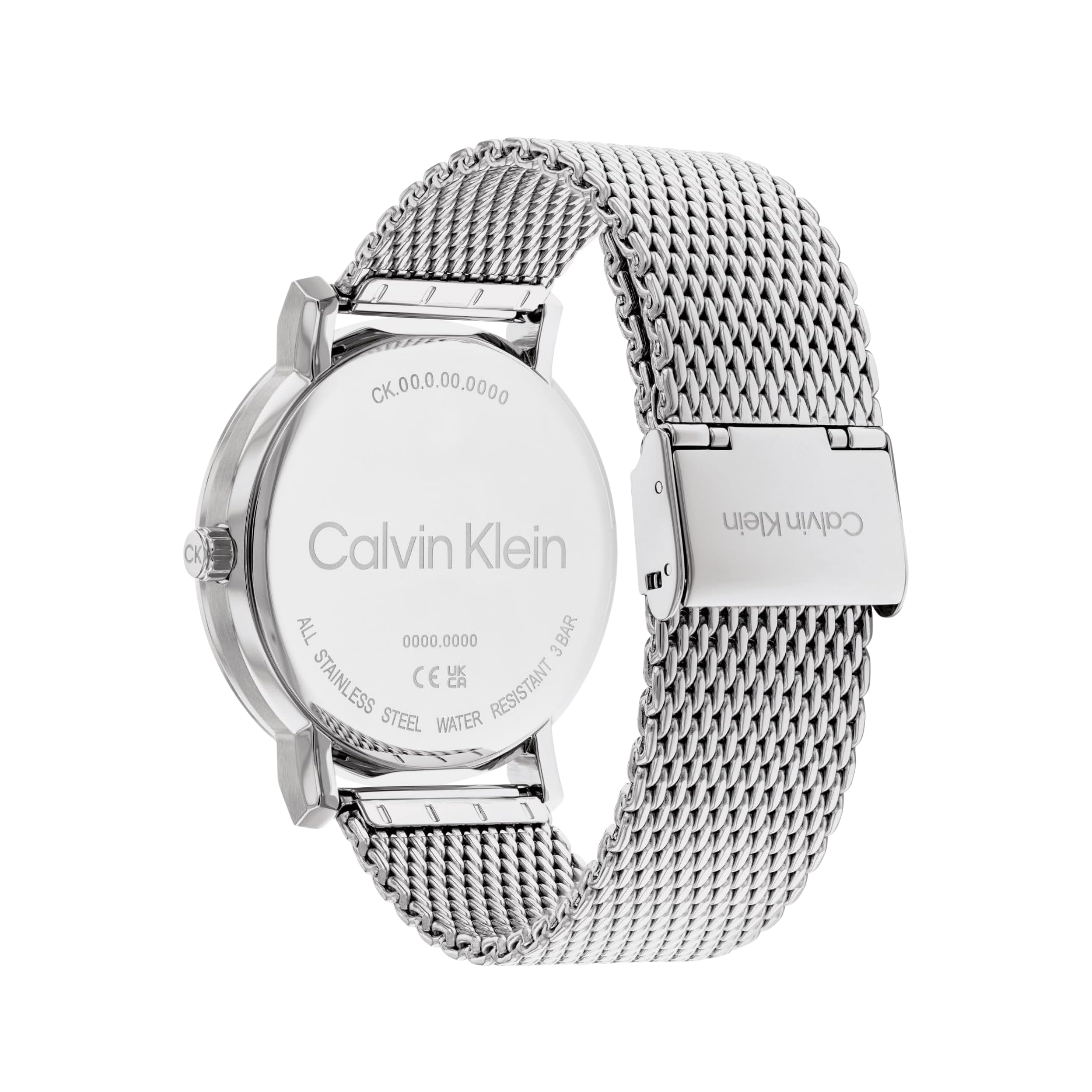 Calvin Klein Men Slate Quartz Watch - Black Silver Mesh