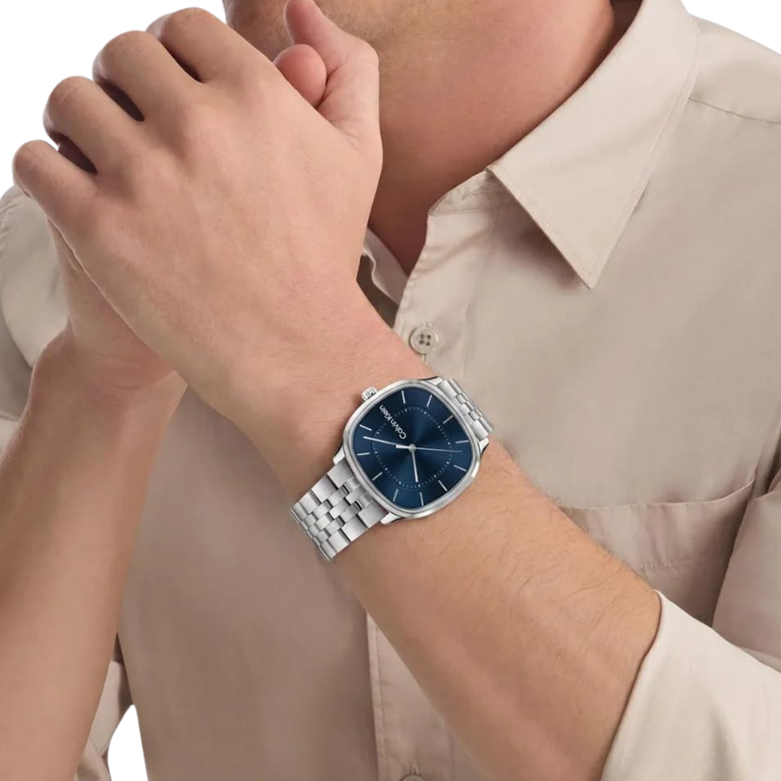 Calvin Klein Men CK Shape Watch - Silver Blue