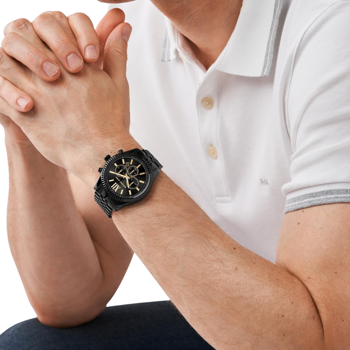Michael Kors Men Lexington Stainless Steel Bracelet Watch - Black Gold