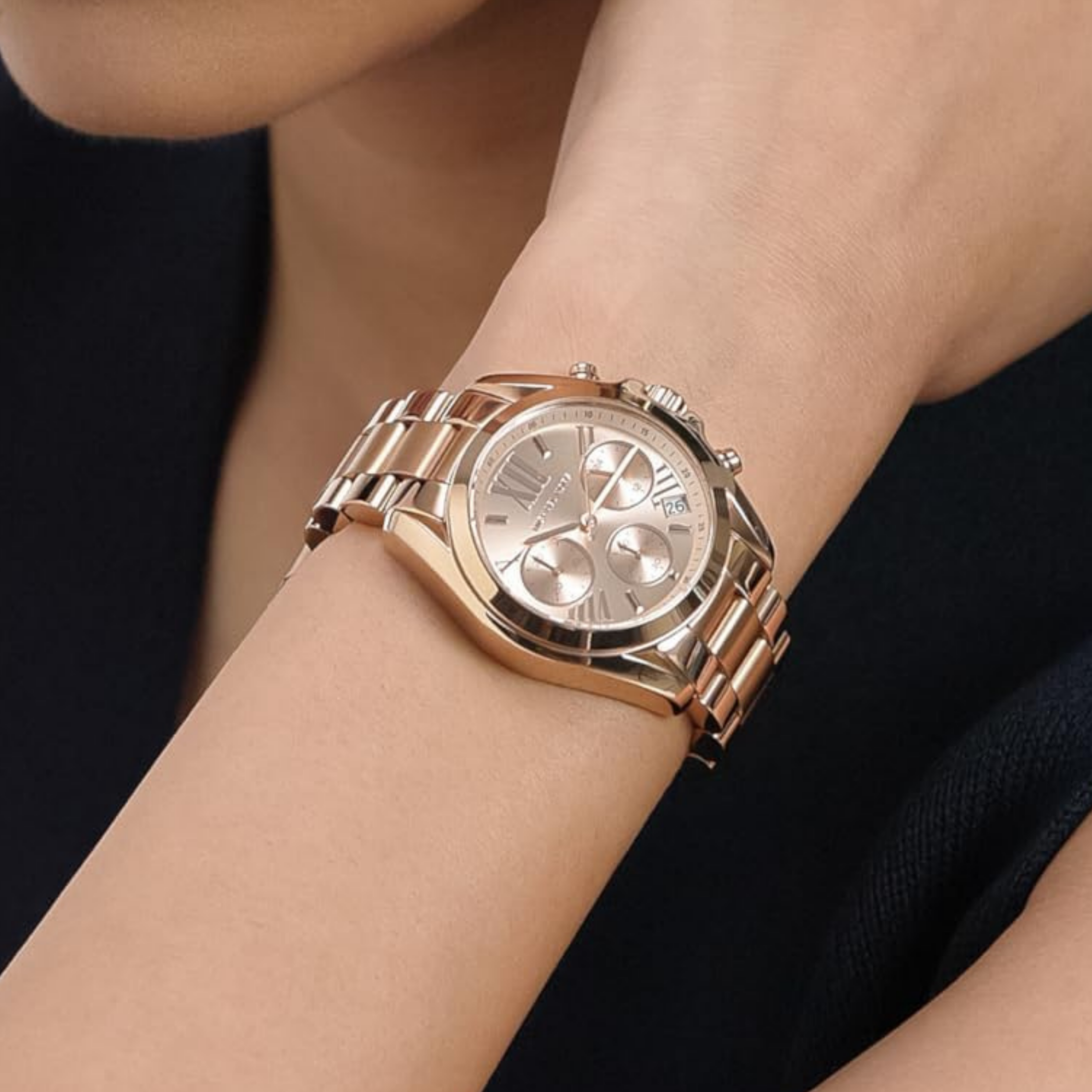 Michael Kors Women Bradshaw Stainless Steel Chronograph Watch - Rose Gold