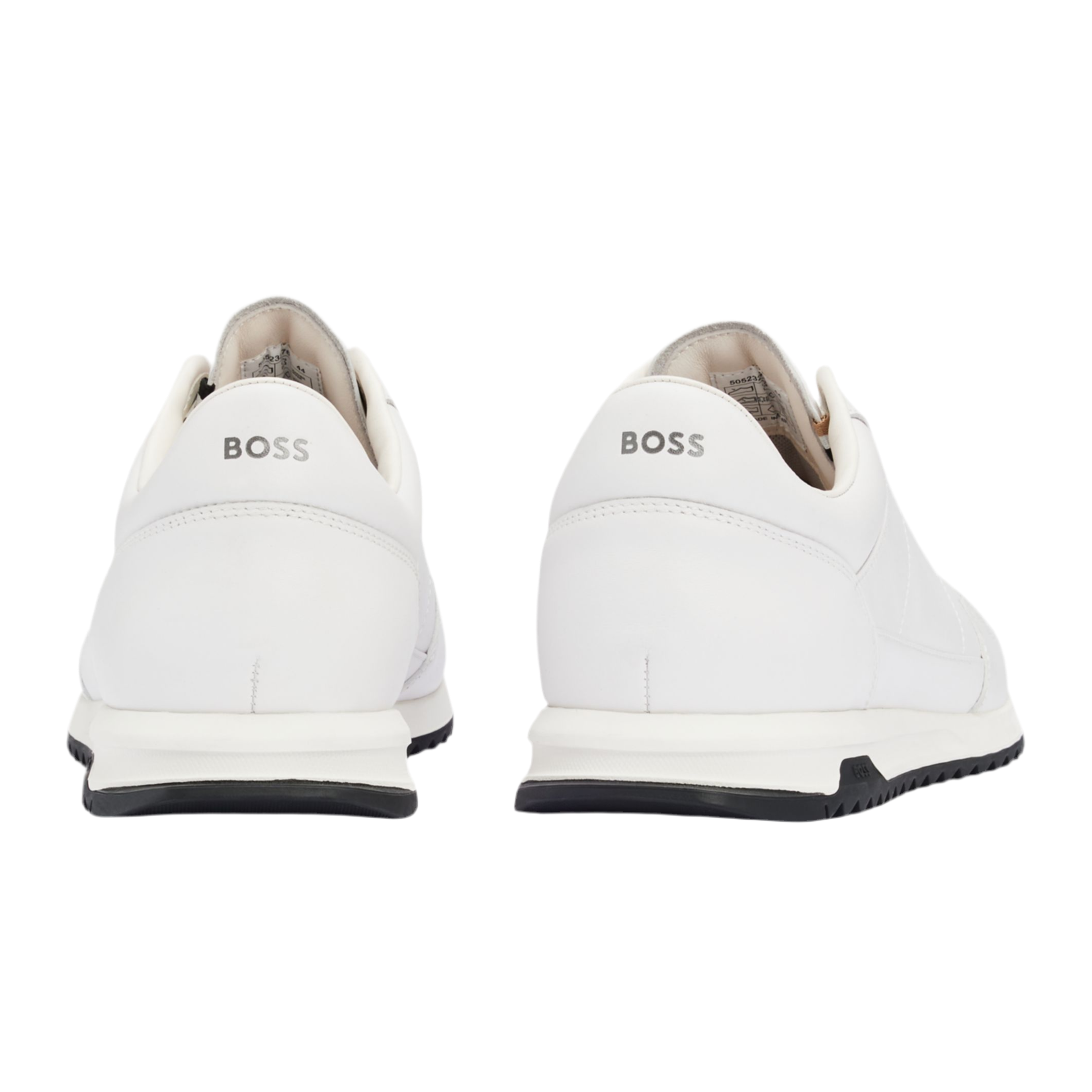 Hugo Boss Men Leather Trainers Knurled - White