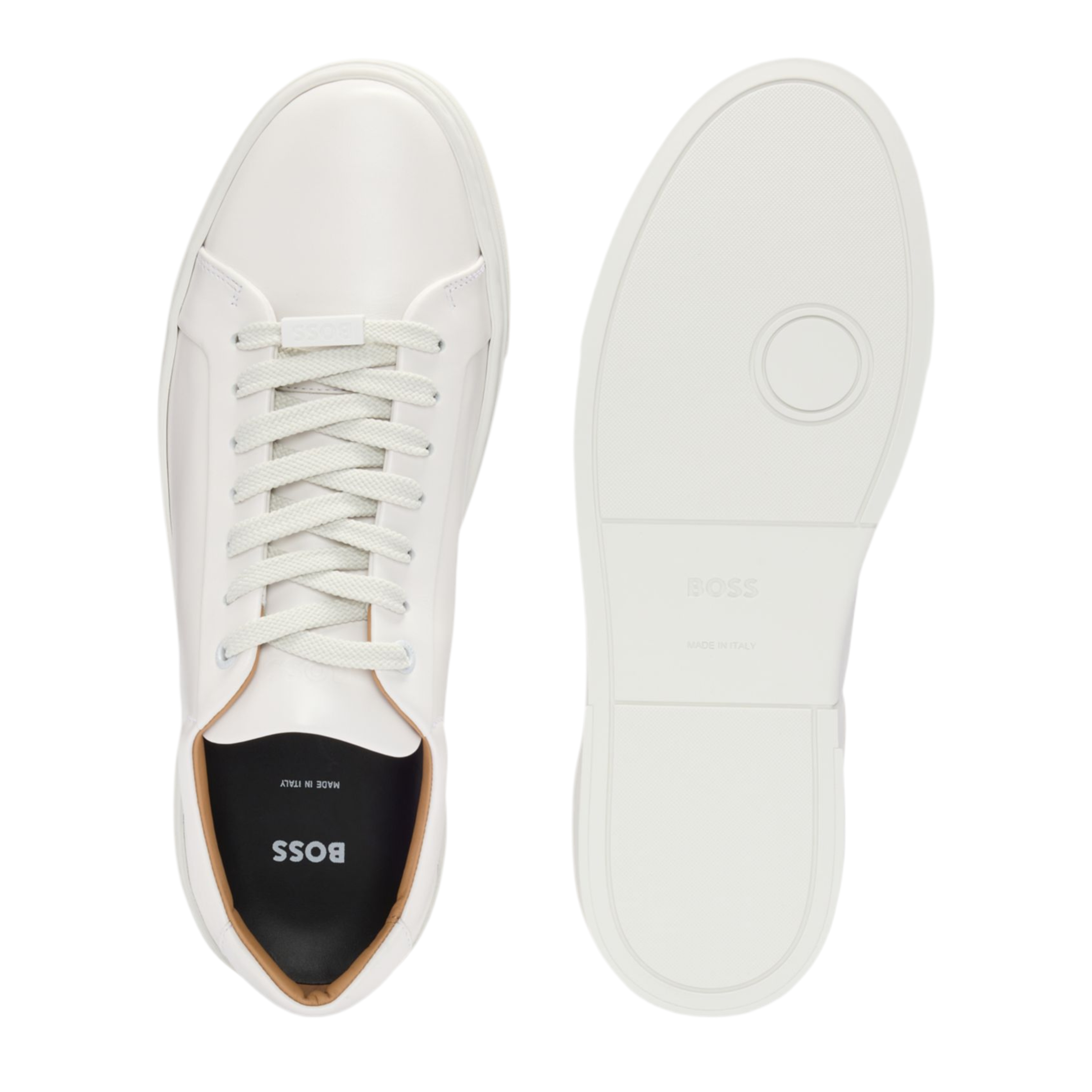 Hugo Boss Men Gary Leather Low-Top Trainers - White