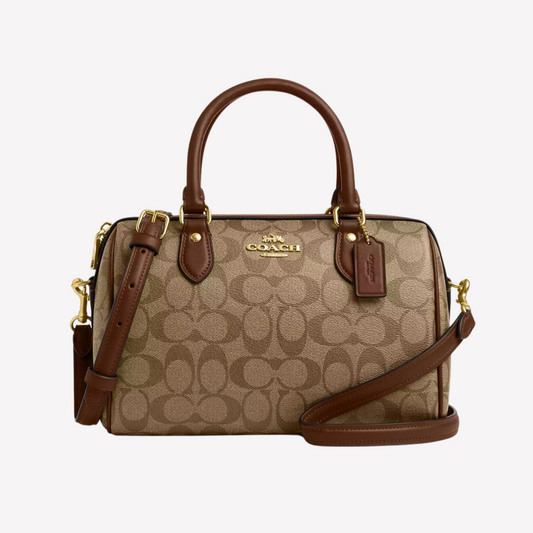 COACH Rowan Satchel Bag - Khaki Saddle