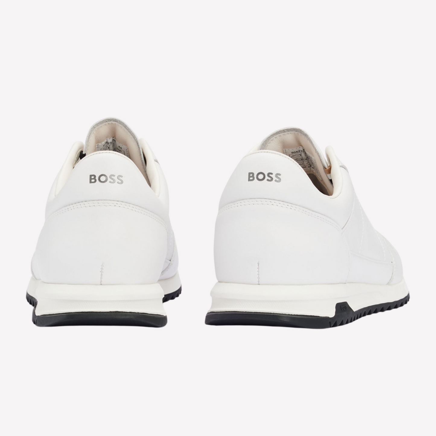 Hugo Boss Men Leather Trainers Knurled - White