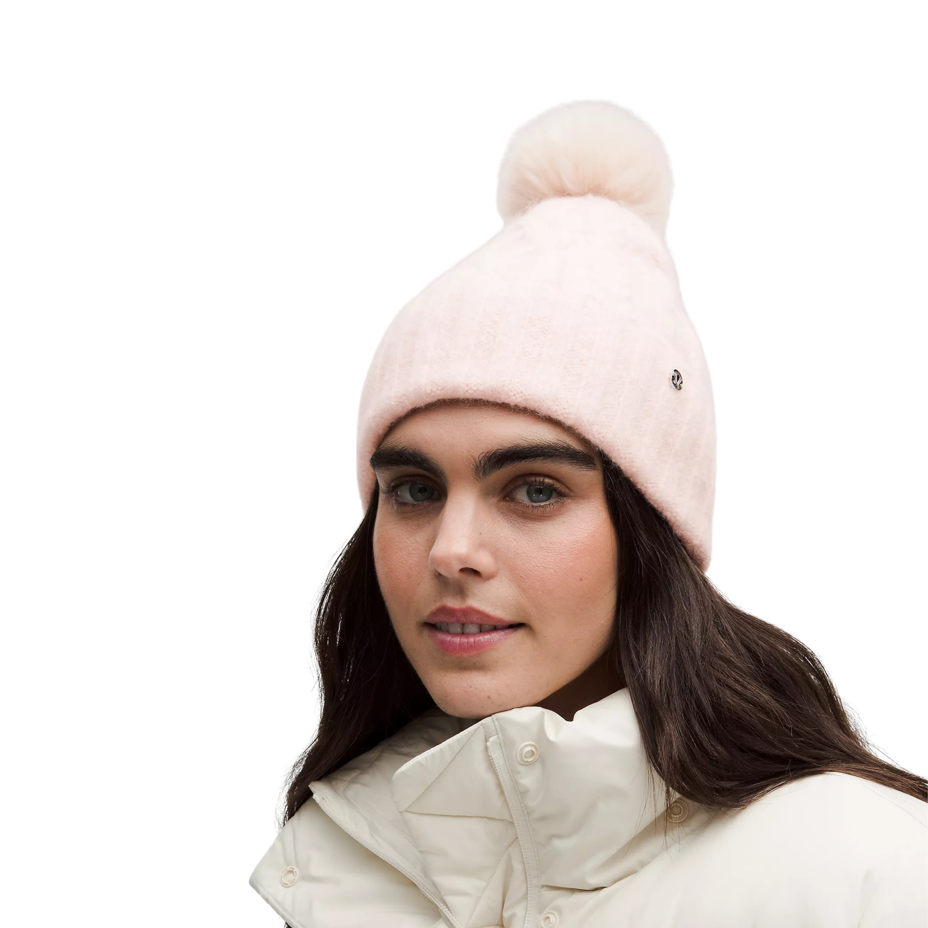 Lululemon Alpaca Wool-Blend Cable-Knit Pom Beanie - Heathered Blissful Pink
