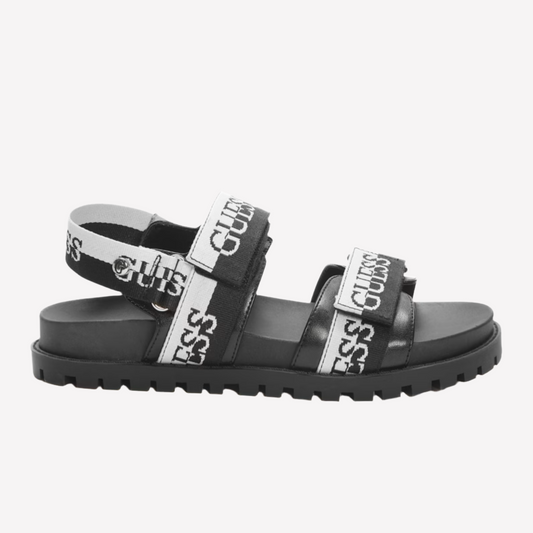 Guess Women Saylors Logo Velcro Sandals - Black