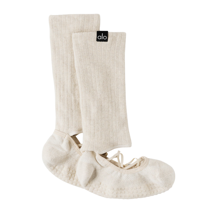 Alo Strappy Siren Grip Sock - Oatmeal Heather