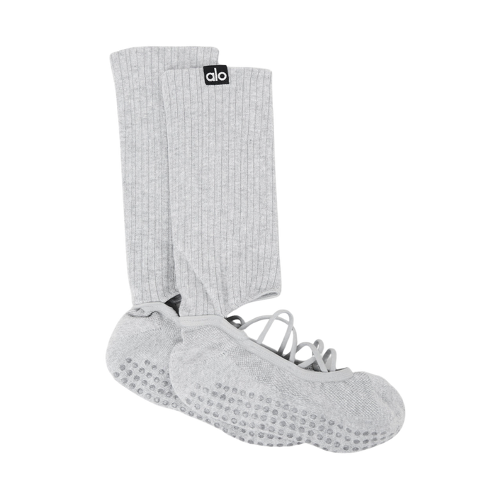 Alo Strappy Siren Grip Sock - Athletic Heather Grey
