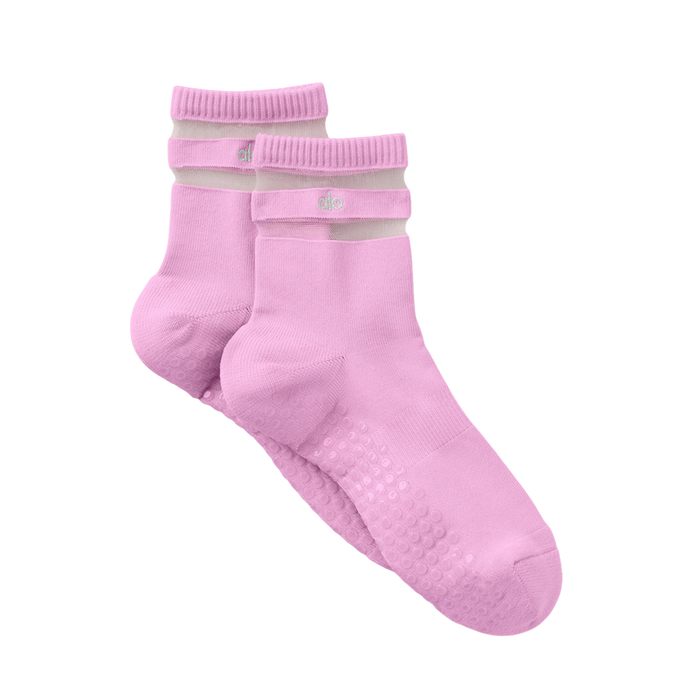 Alo Pulse Grip Sock - Candy Heart Pink