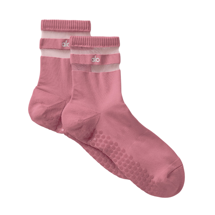 Alo Pulse Grip Sock - Pink Wild Rose