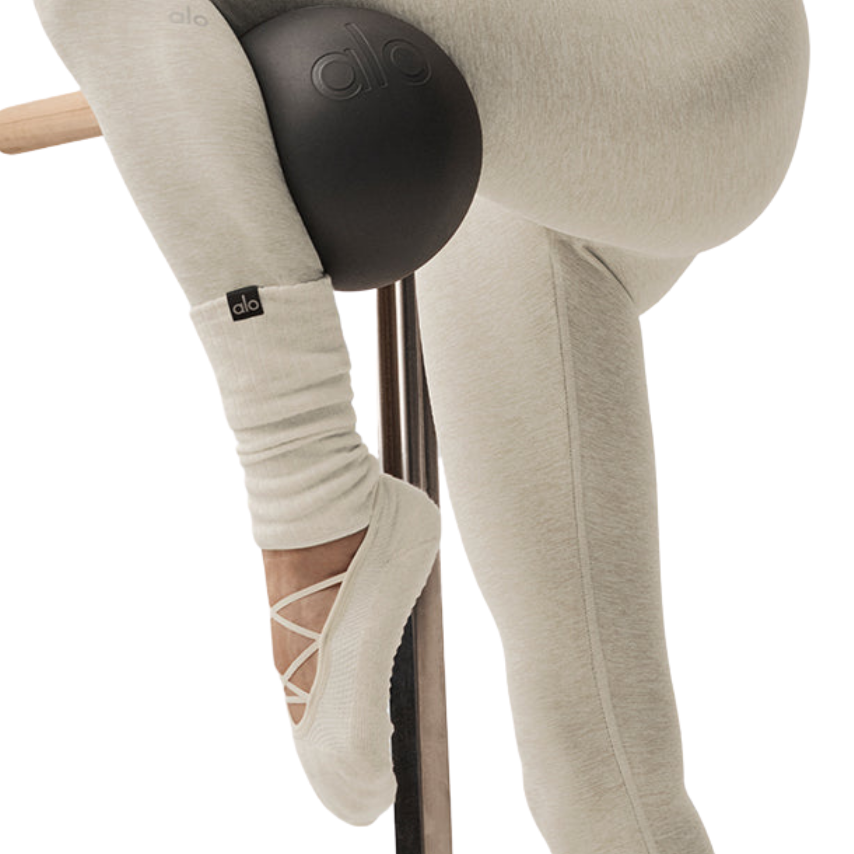 Alo Strappy Siren Grip Sock - Oatmeal Heather