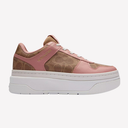 COACH Women's Platform Sneaker - Khaki Pink Petal