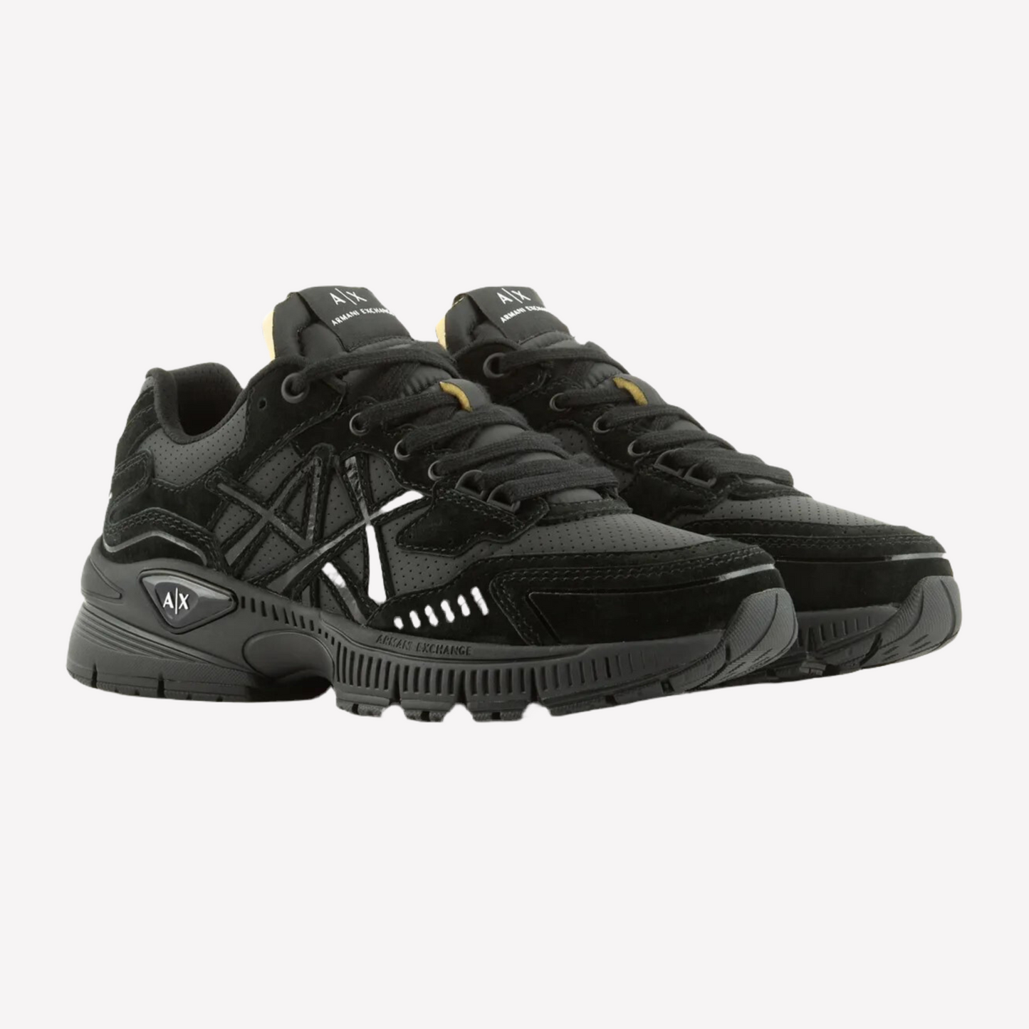 Armani Exchange Men's Openwork Coated Sneaker - Black