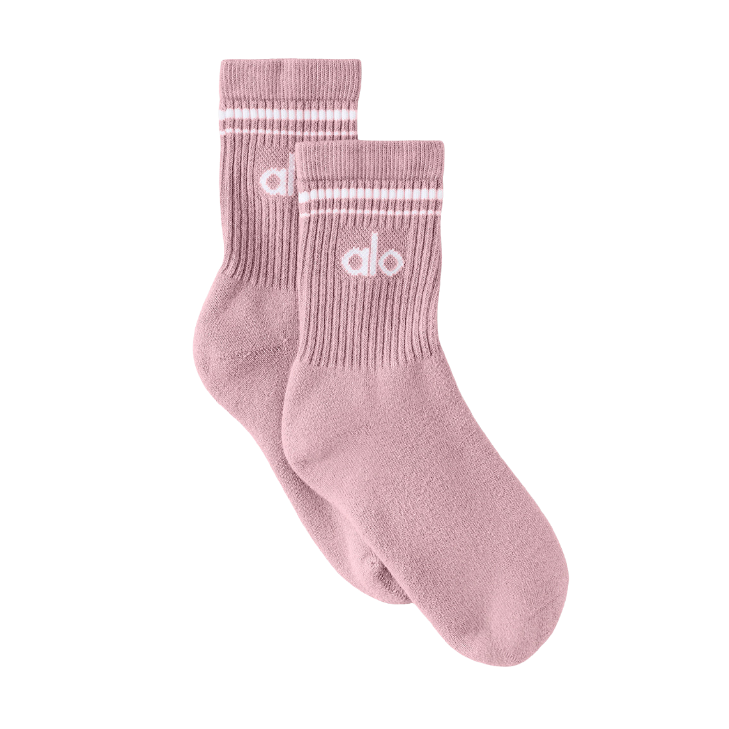 Alo Half-Crew Throwback Sock - Vintage Pink White
