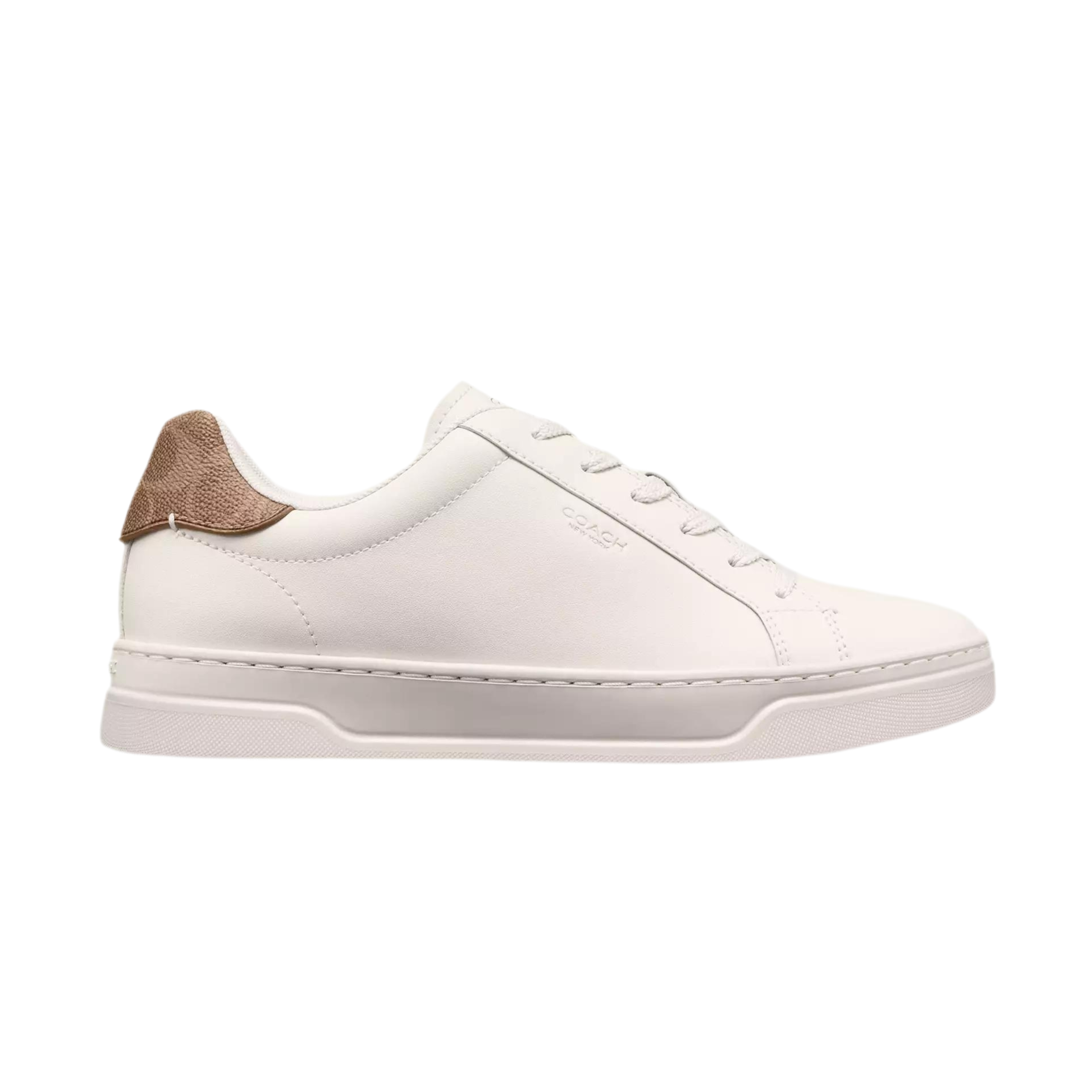 COACH Women's High Line Sneaker - Chalk Brown Khaki