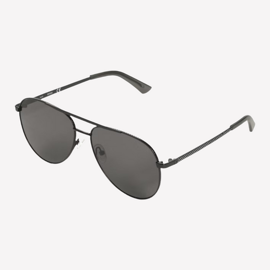 Guess Men Textured Metal Aviator Sunglasses - Black