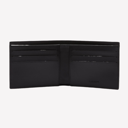 Lacoste Small Monogram Canvas Wallet - Black