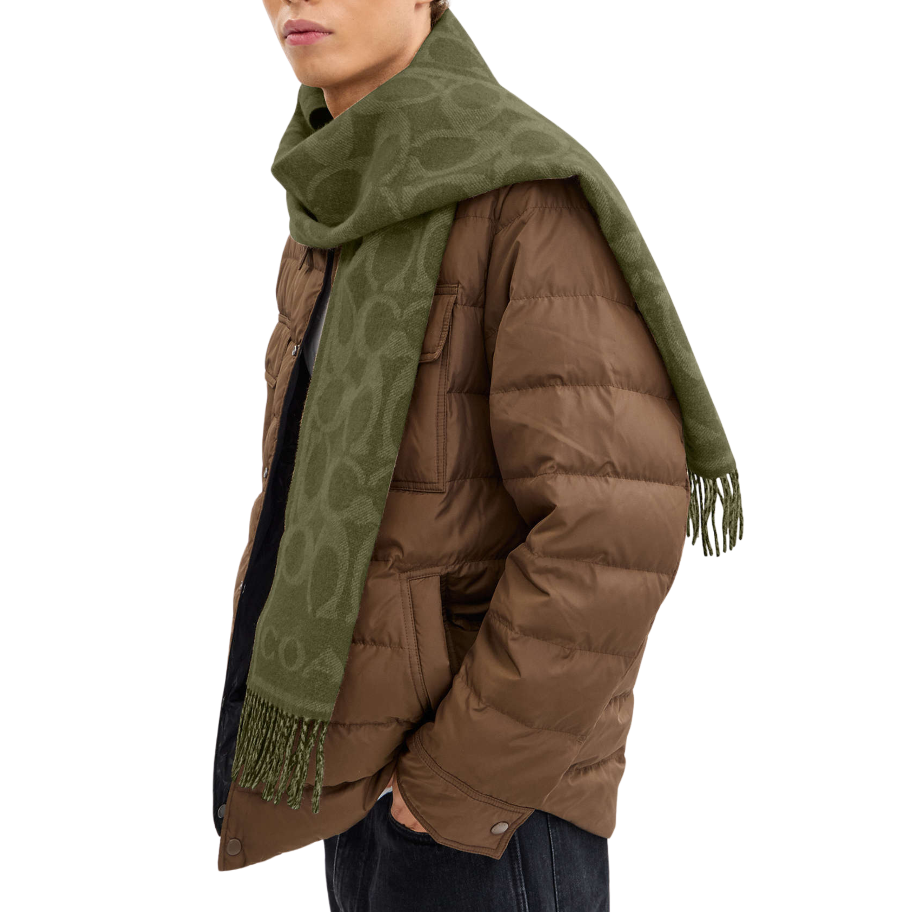 Coach Reversible Signature Cashmere Muffler - Olive