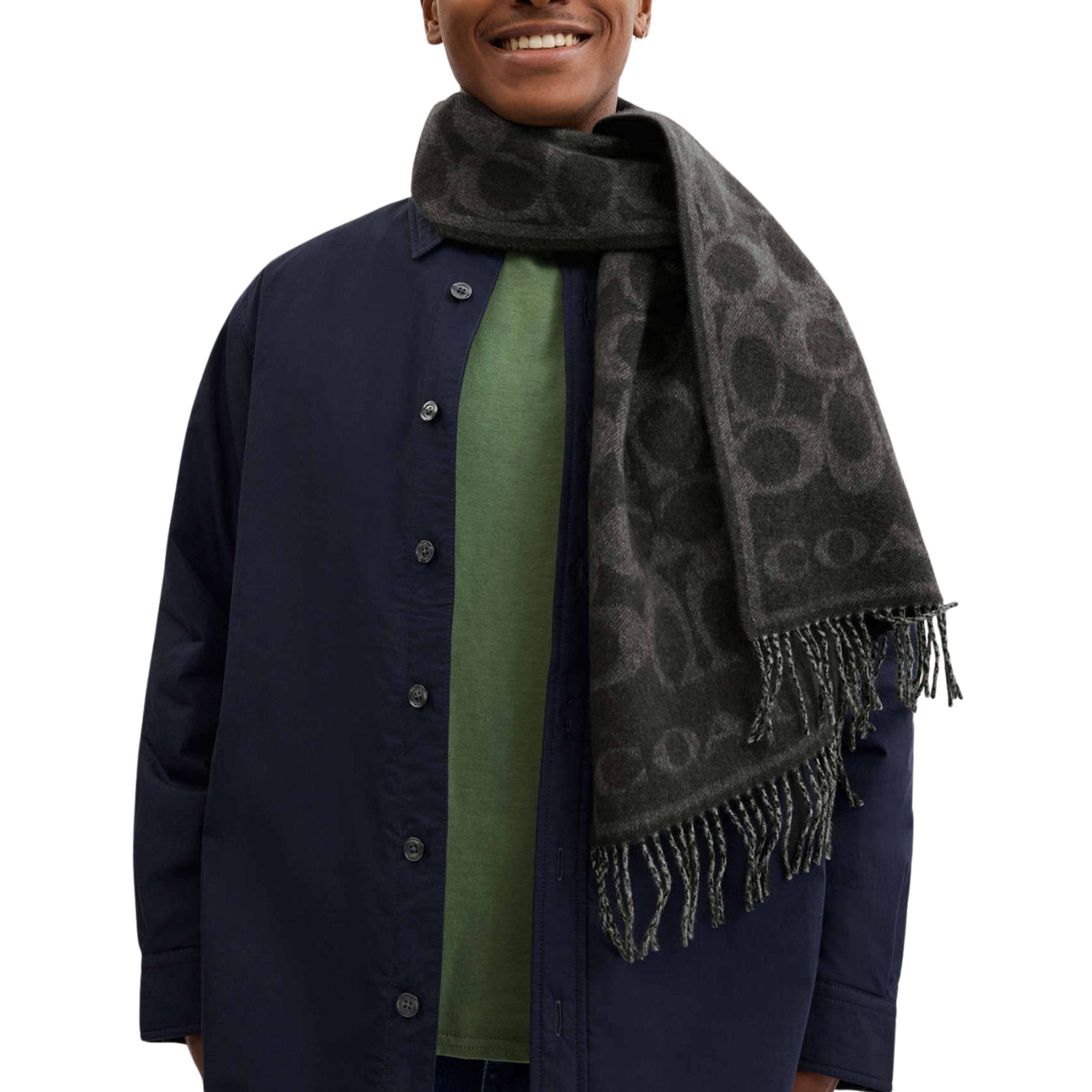 Coach Reversible Signature Cashmere Muffler - Black