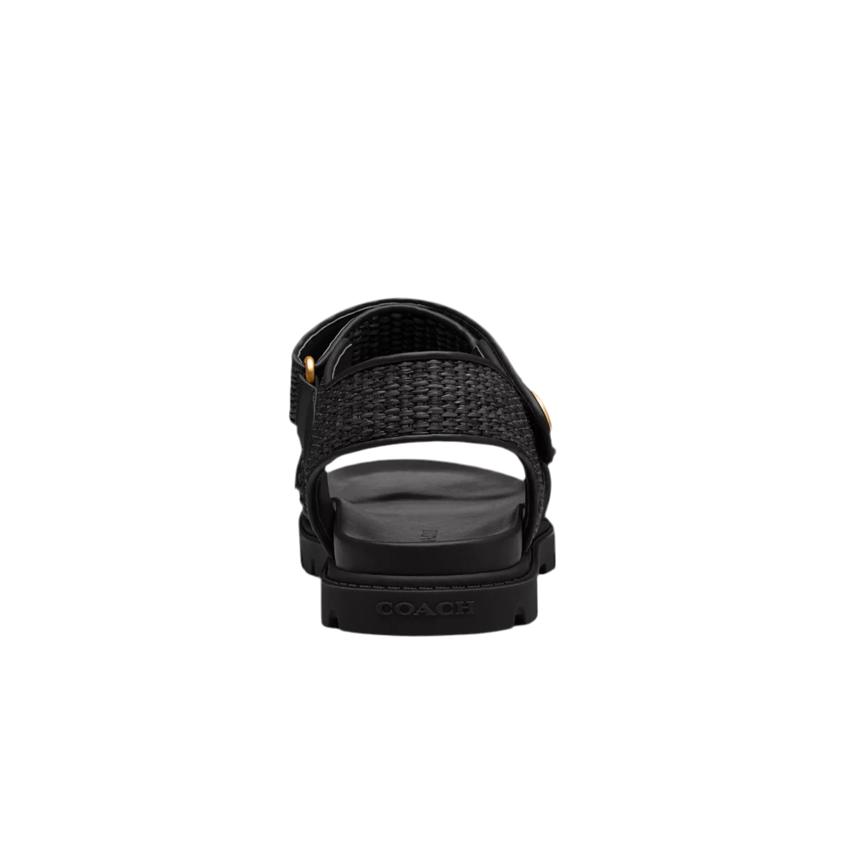 COACH Women's Brynn Sandal - Black Woven Straw