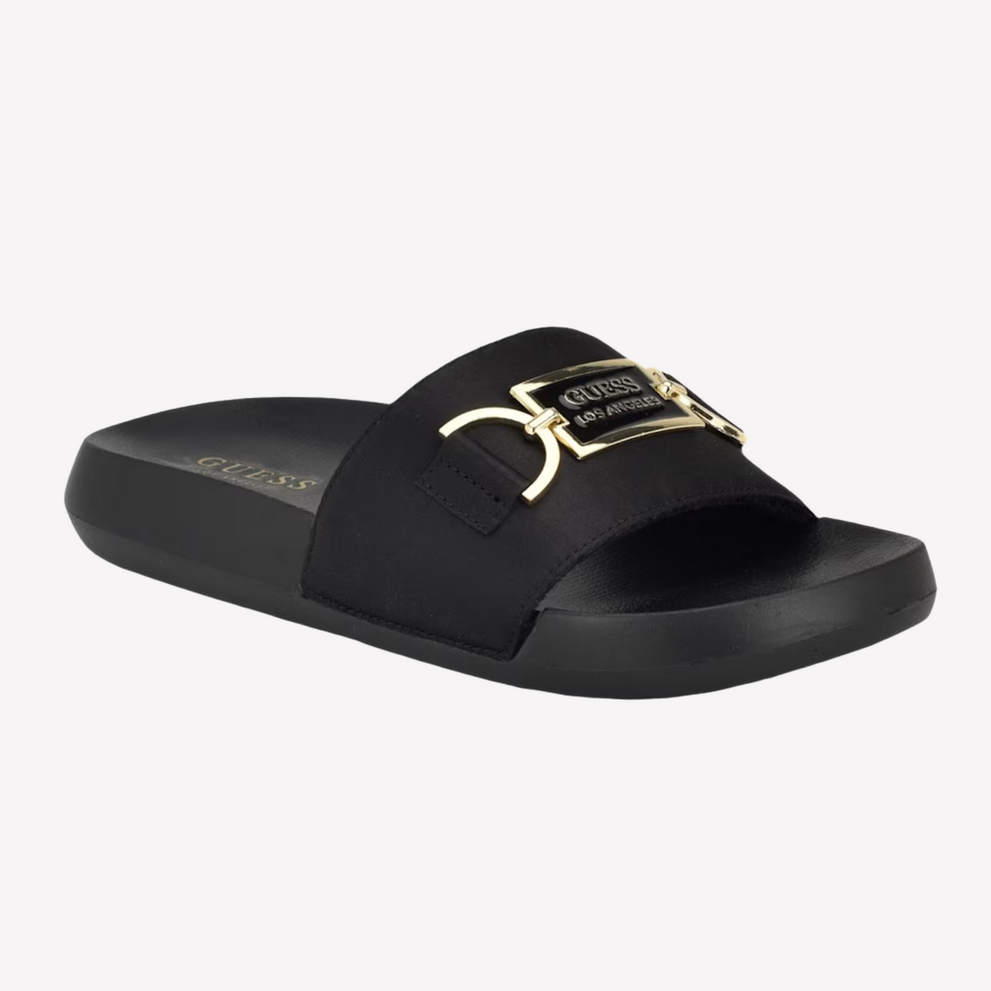 Guess Women Satin Pool Slides - Black