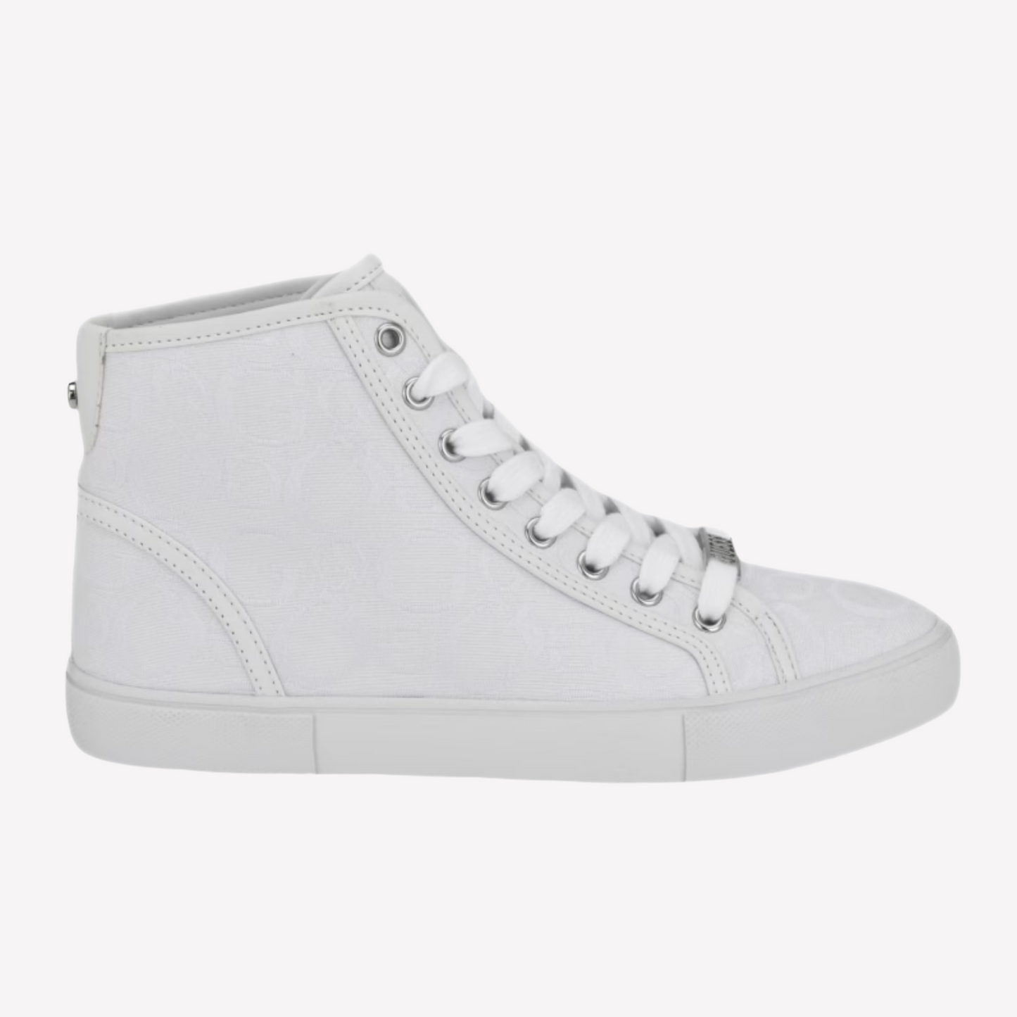 Guess Unisex Masons Canvas High-Top Sneakers - White