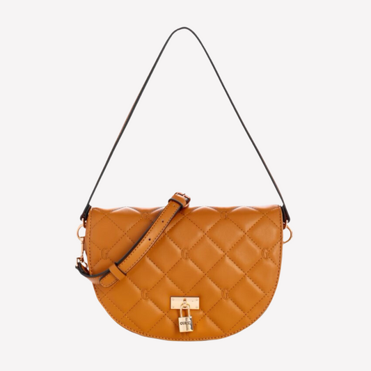 Guess Brevard Quilted Crossbody - Camel