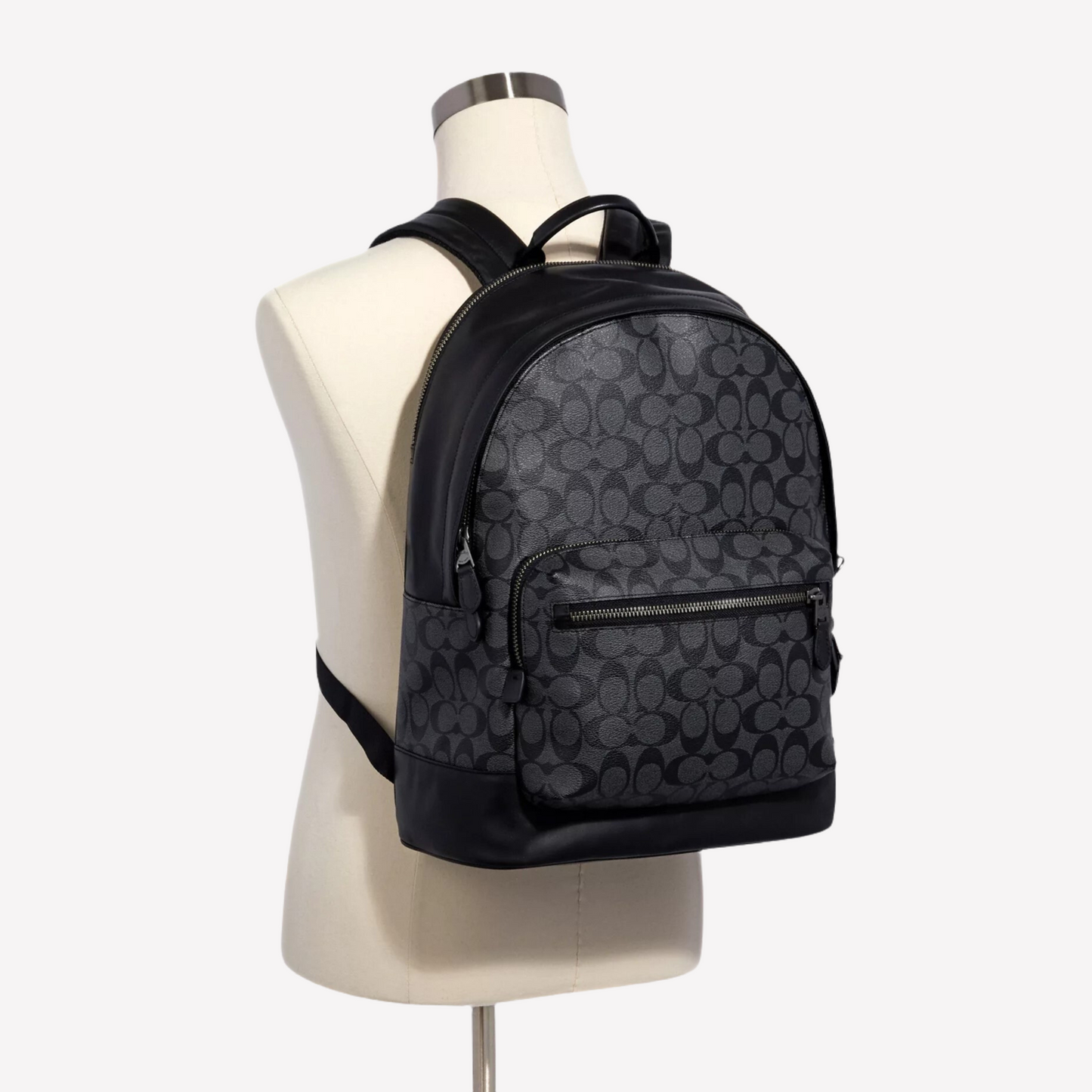 COACH West Backpack in Signature Canvas - Black