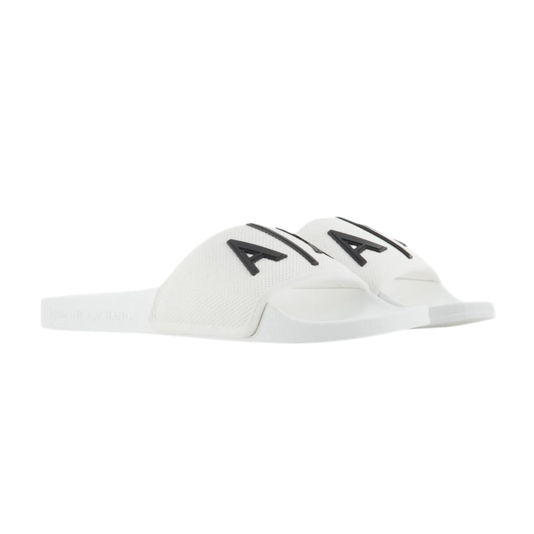 Armani Exchange Men's Slider Logo Slippers - White