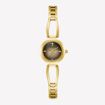 Guess Women Cutout Bracelet Analog Watch - Gold