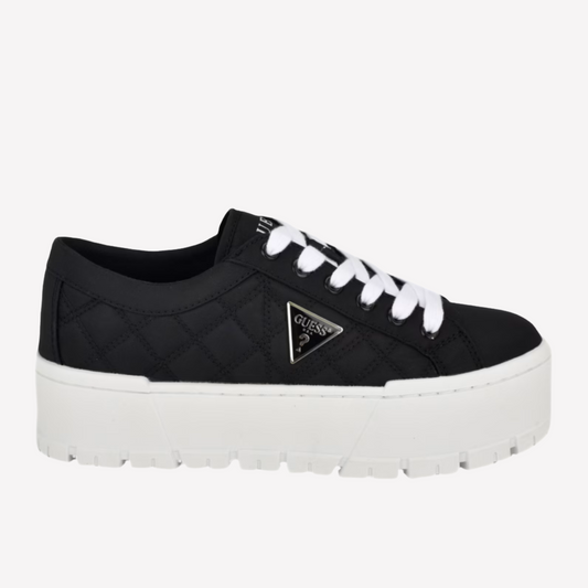 Guess Women Tesie Quilted Platform Sneakers - Black