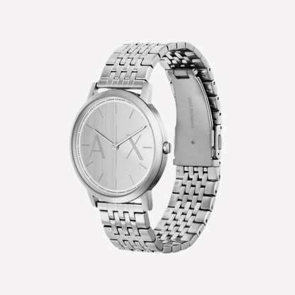 Armani Exchange Men Two-Hand Stainless Steel Watch - Silver