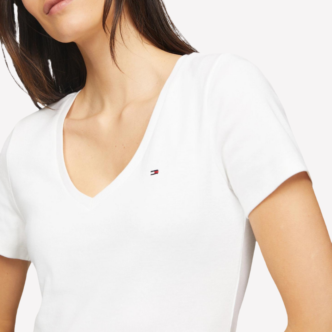 Tommy Hilfiger Women V-NECK T-SHIRT - Optic White