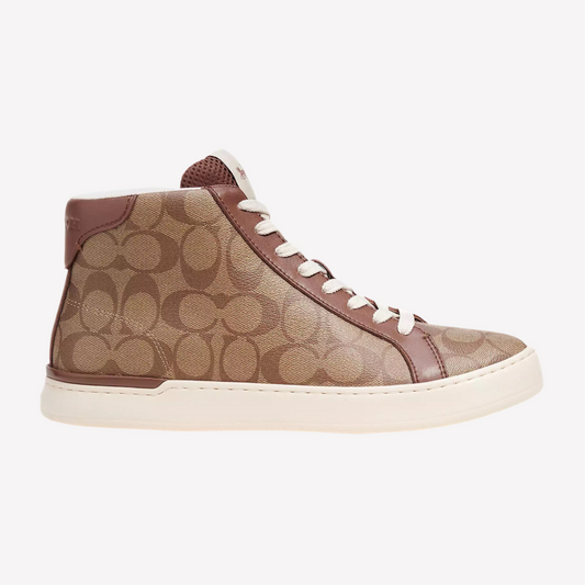 COACH Men's Clip High Top Sneaker - Khaki