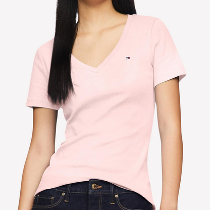 Tommy Hilfiger Women V-NECK T-SHIRT - Icy Pink