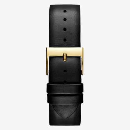 Guess Men Gold-tone and Leather Watch - Black