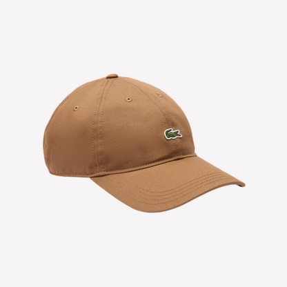 Lacoste Unisex Organic Cotton Twill Cap - Brown