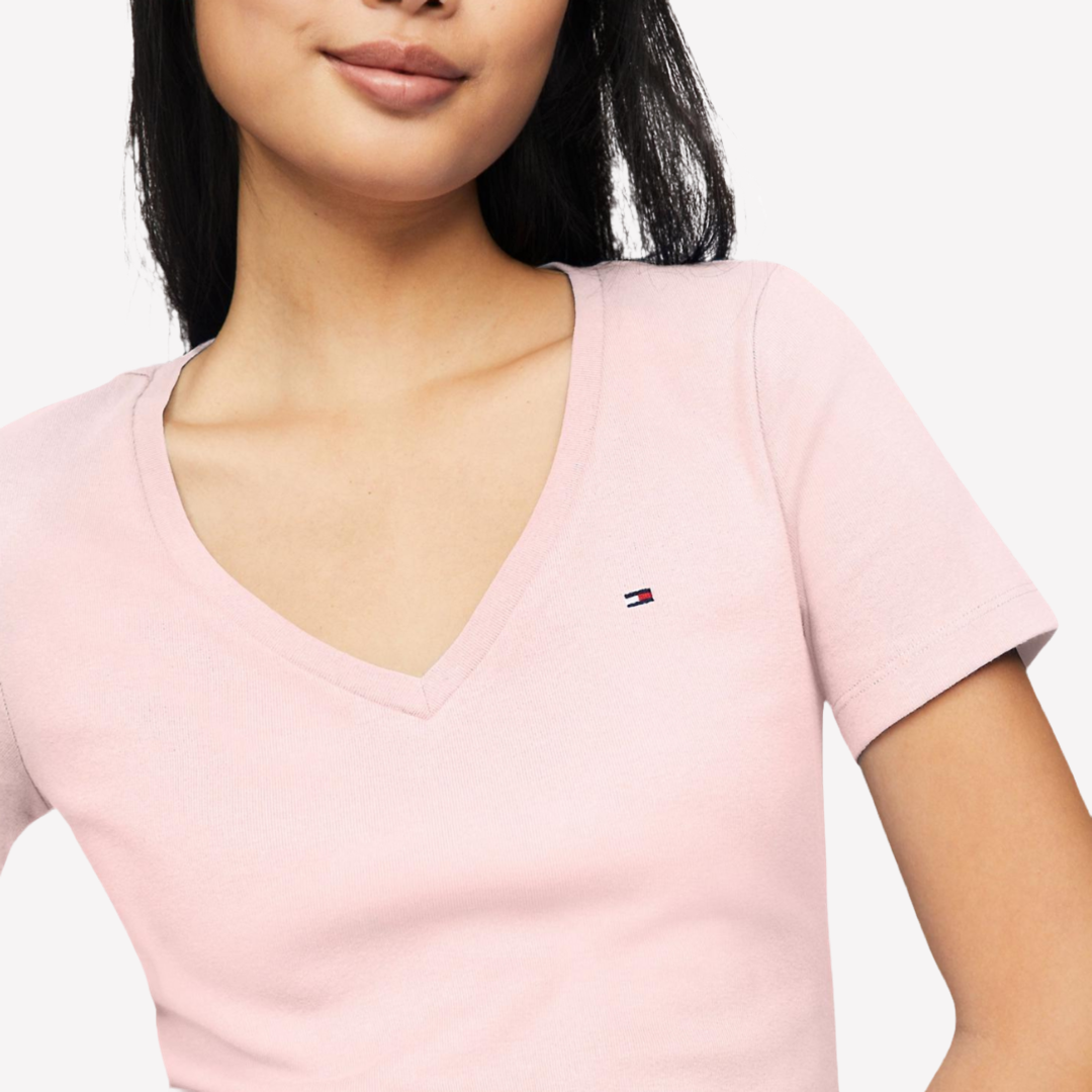 Tommy Hilfiger Women V-NECK T-SHIRT - Icy Pink