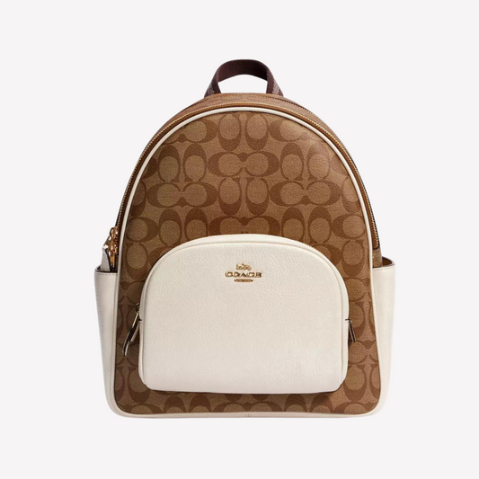 COACH Court Backpack In Signature Canvas - Chalk