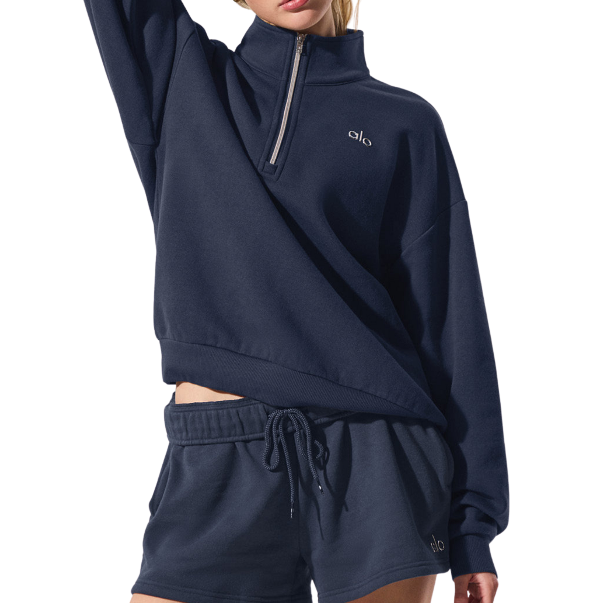 Alo Women Accolade 1/4 Zip Pullover - Navy