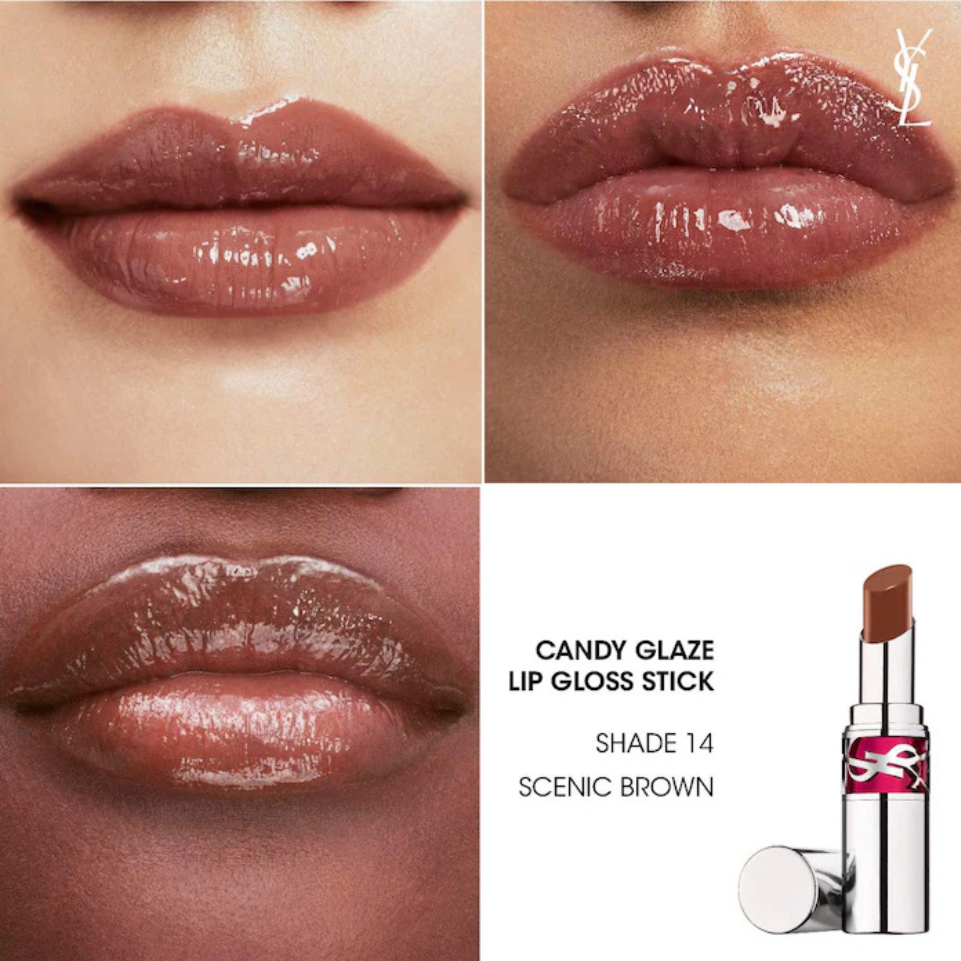 Yves Saint Laurent Candy Glaze Lip Gloss Stick - 14 Scenic Brown
