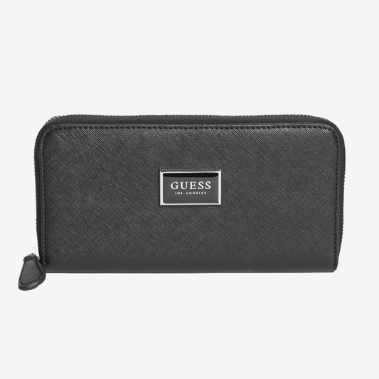 Guess Abree Logo Saffiano Wallet - Black