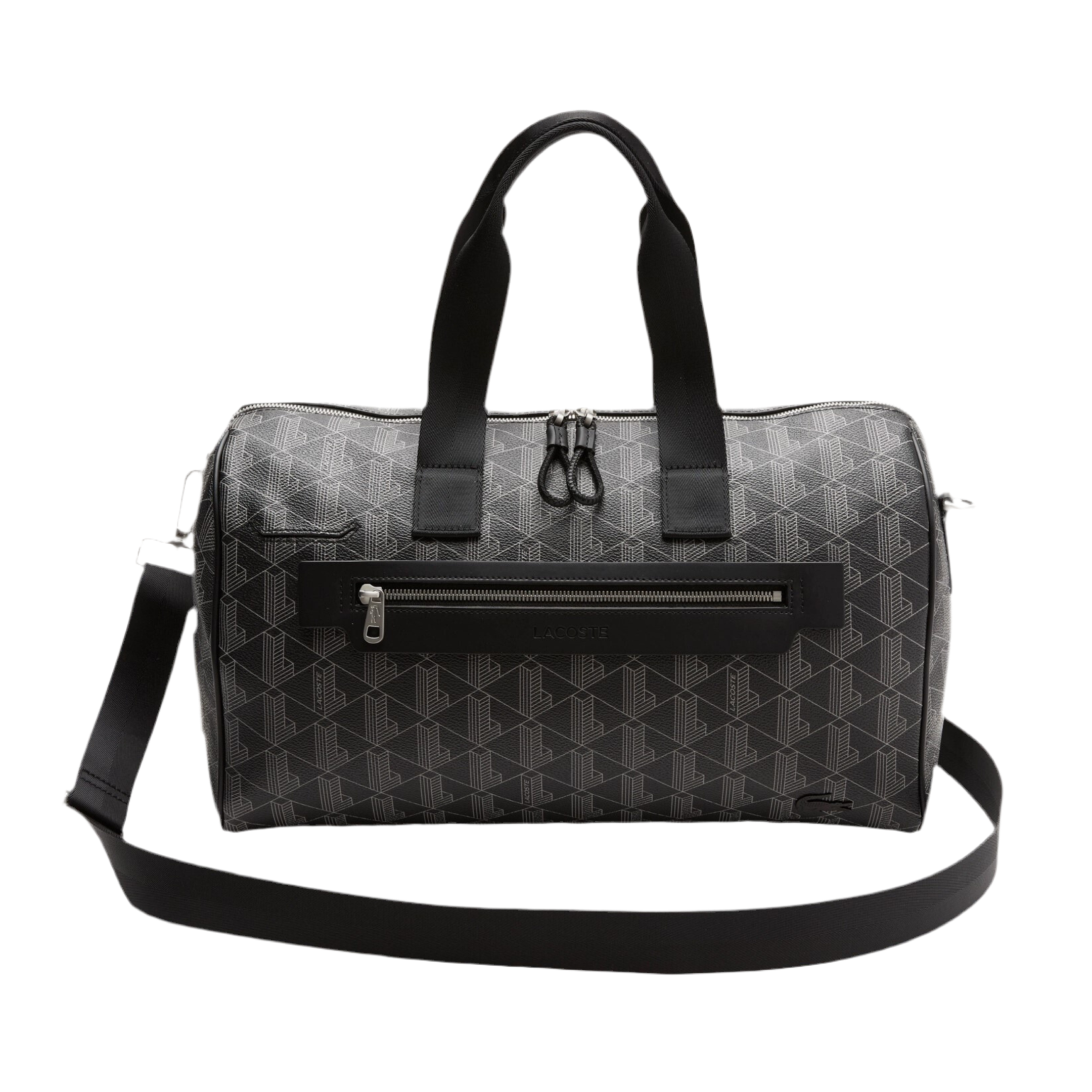 Lacoste Blend Monogram Print Duffle Bag - Black