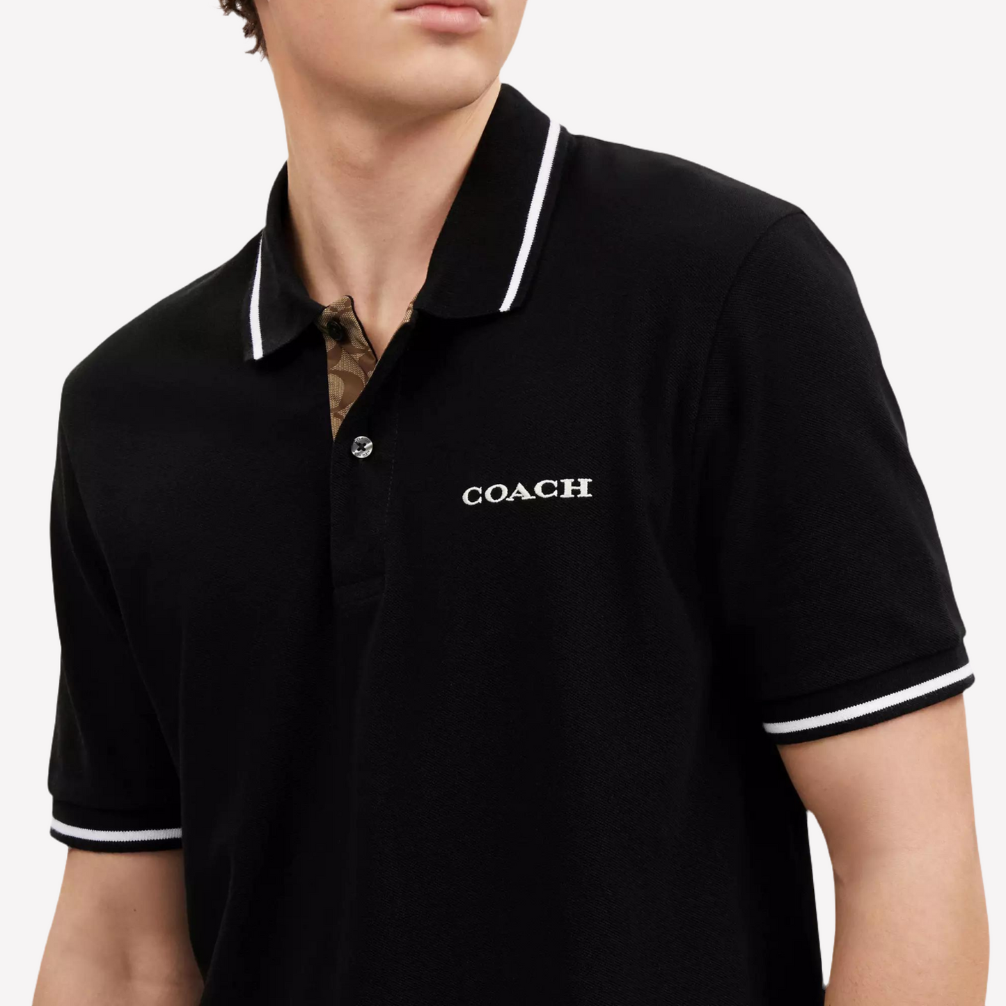 COACH Men Signature Polo - Black