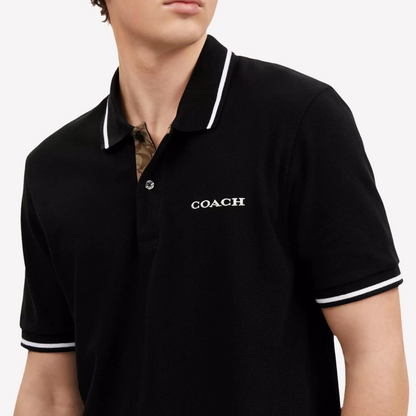 COACH Men Signature Polo - Black